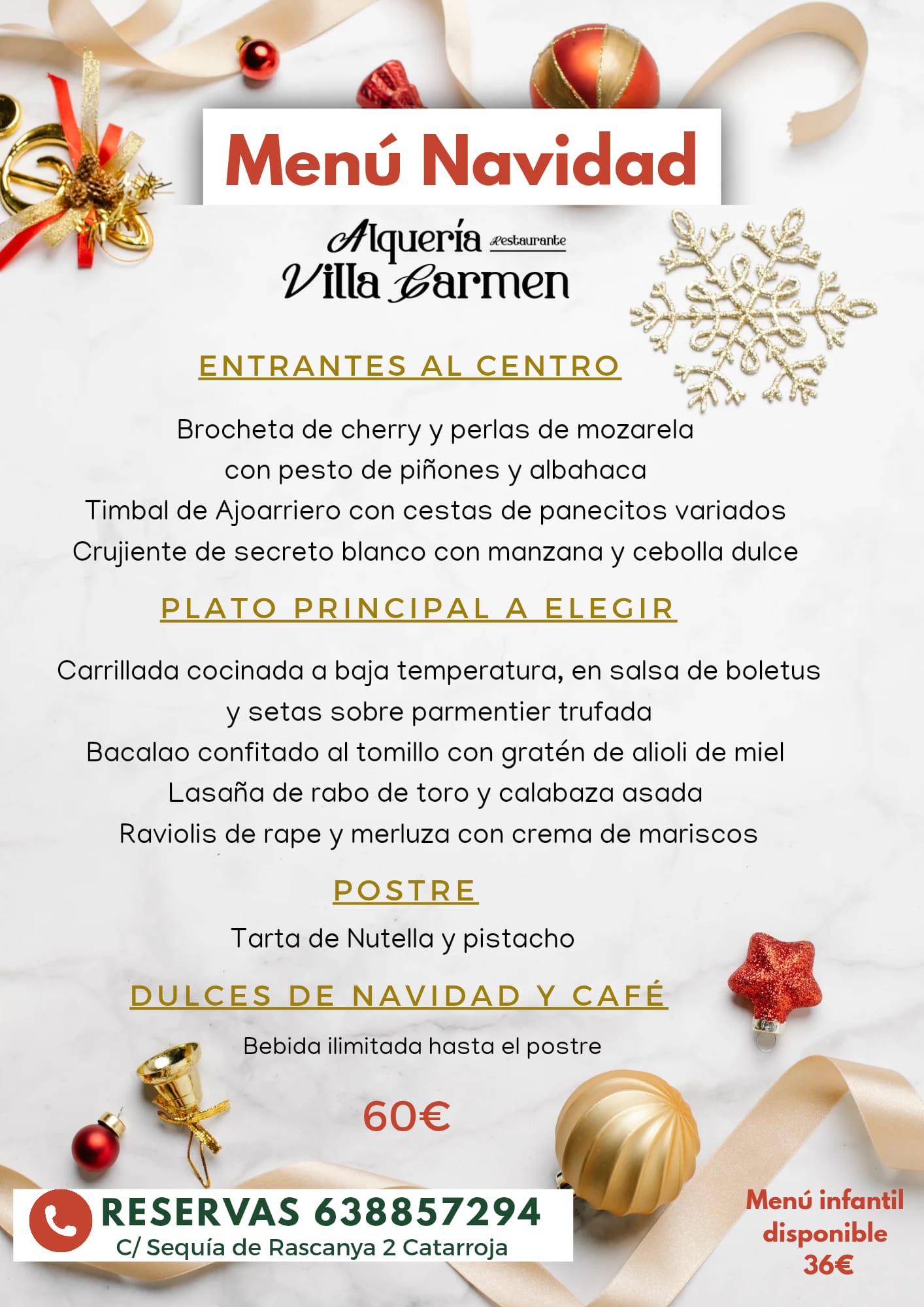 Menú de Navidad 2025