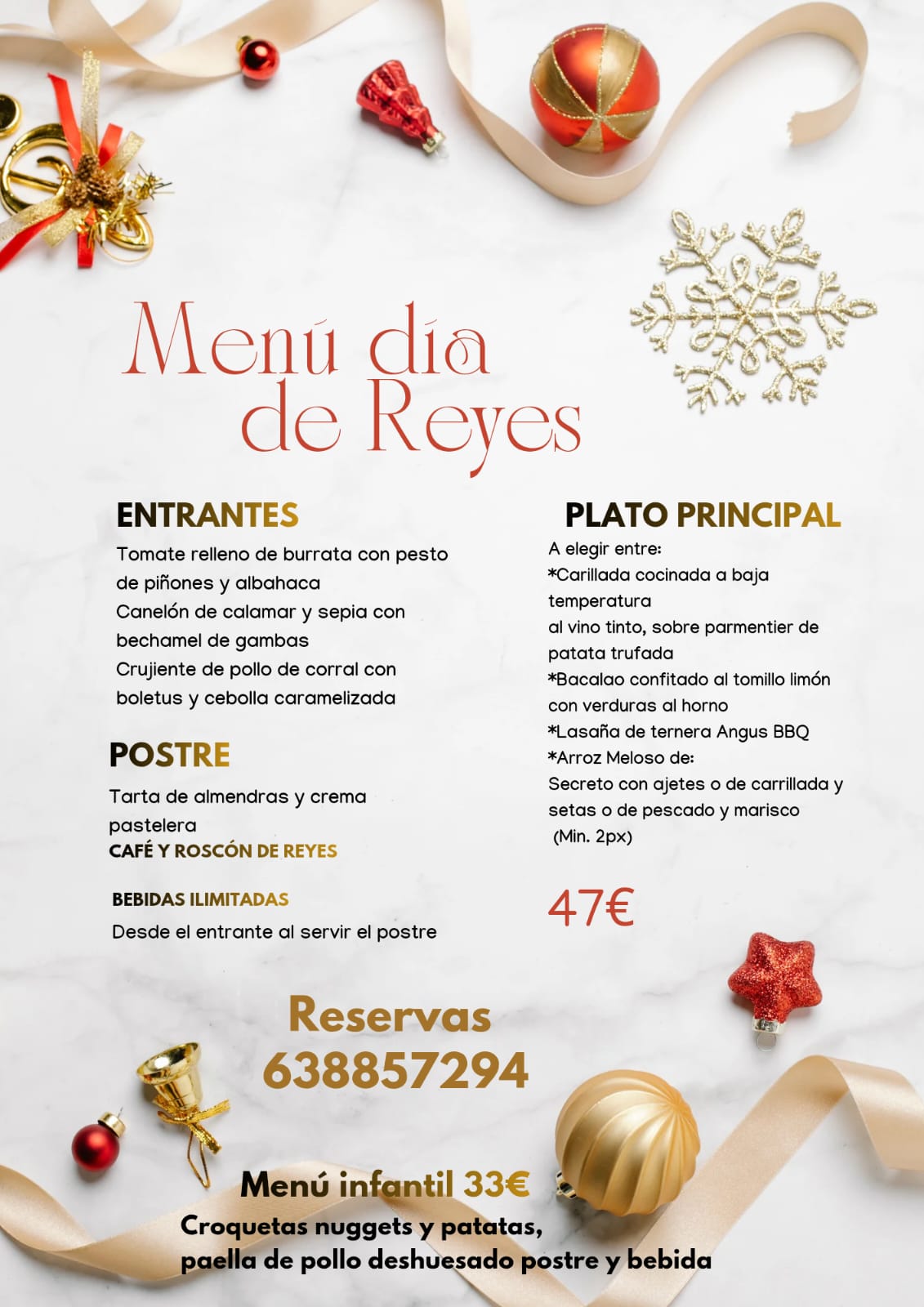 Menú Día de Reyes 2025